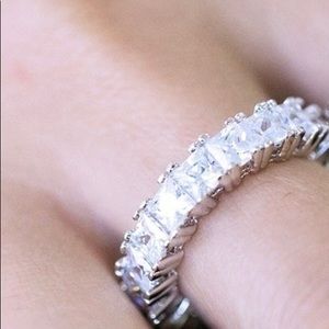 Gorgeous Crystal Princess Cut Eternity Band